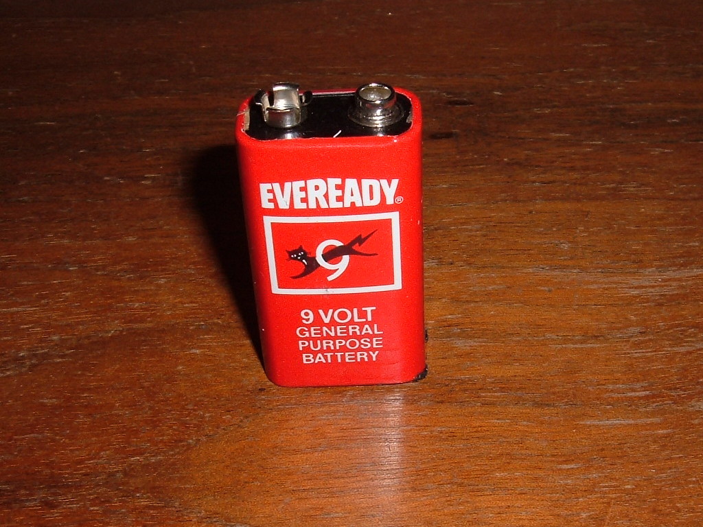 Eveready 9 volt battery that about 30 years old but didn't leak.