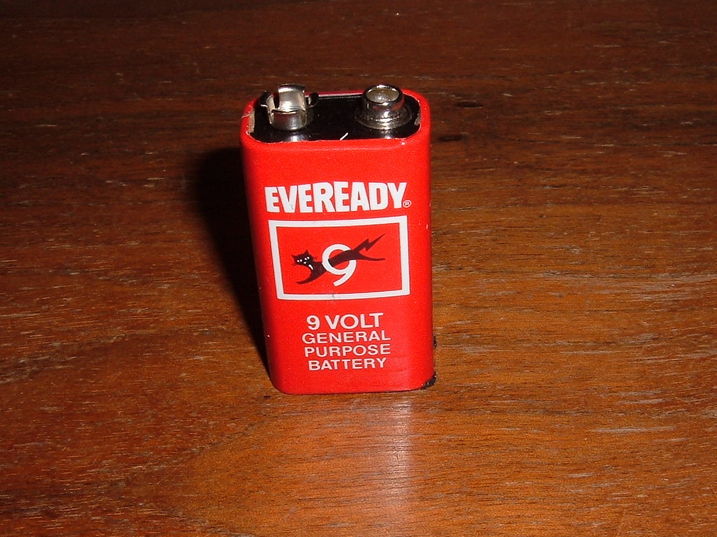 Eveready 9 volt battery that about 30 years old but didn't leak.
